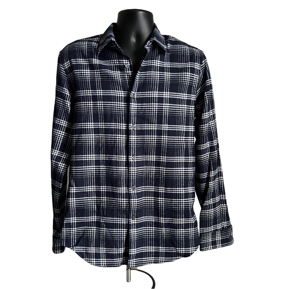 Men’s Theory Button-Down plaid flannel Shirt 100% Cotton - Small